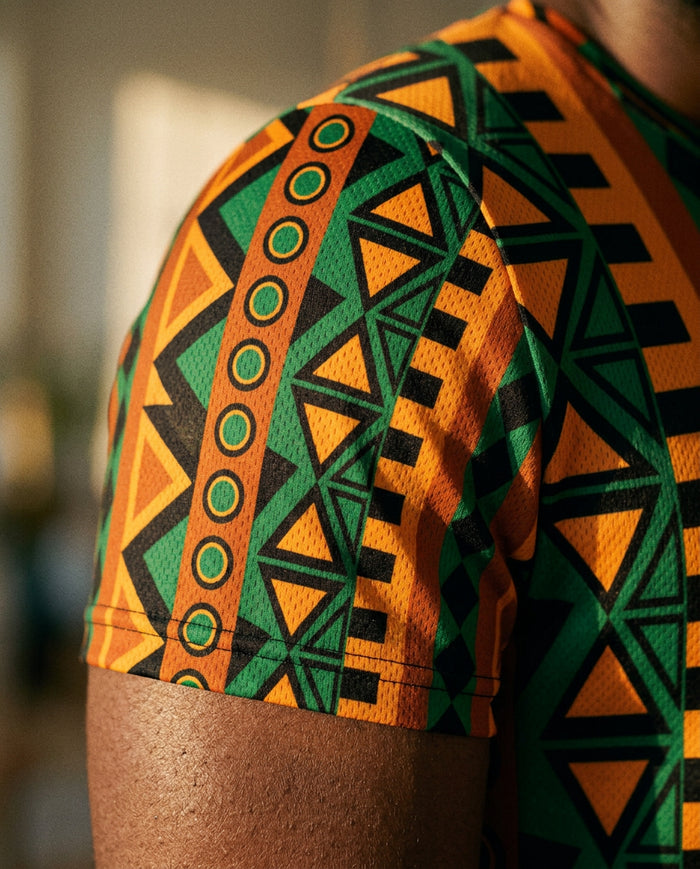 Mzansi athletic t-shirt fabric detail