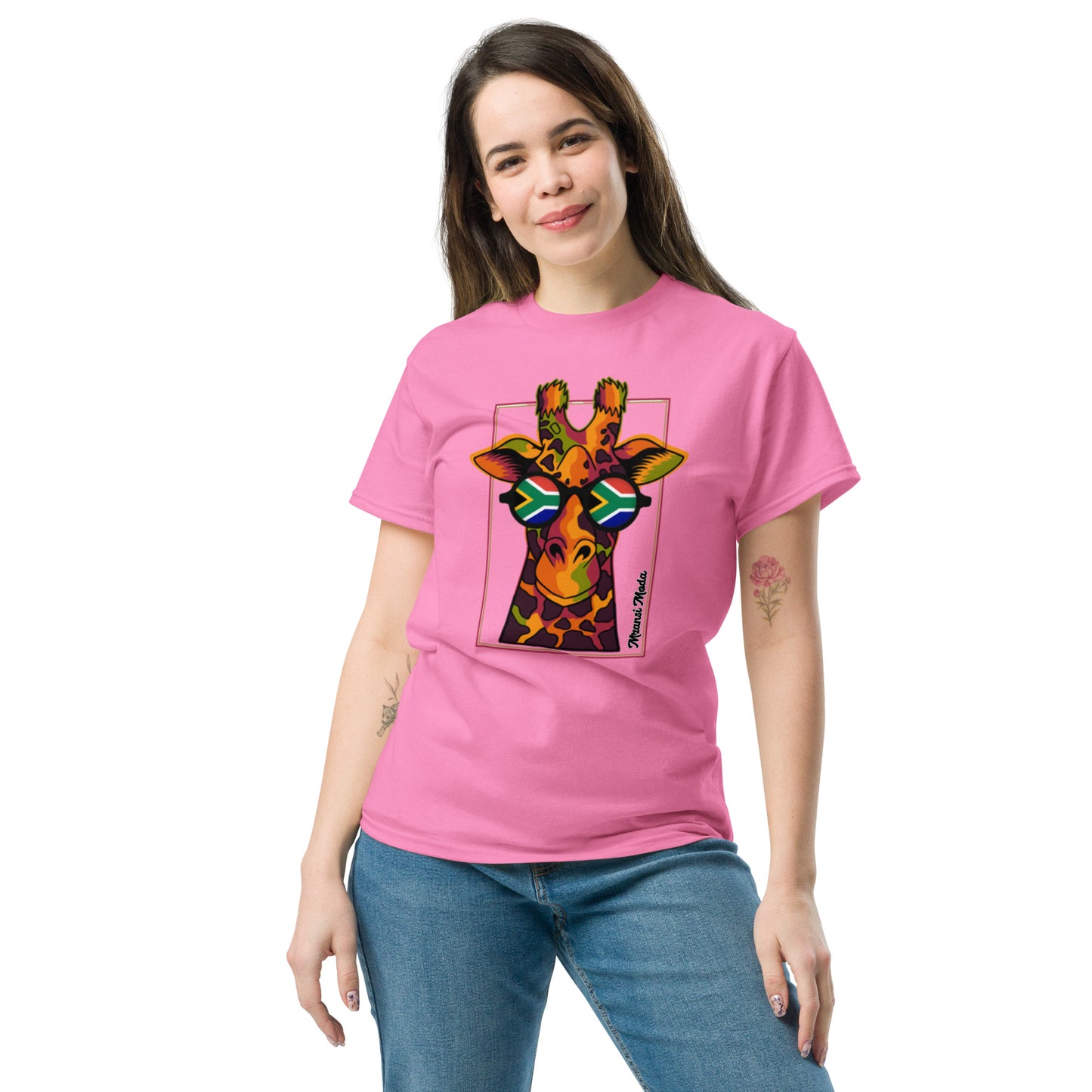 Mzansi Moda SA Giraffe Glasses Unisex classic tee