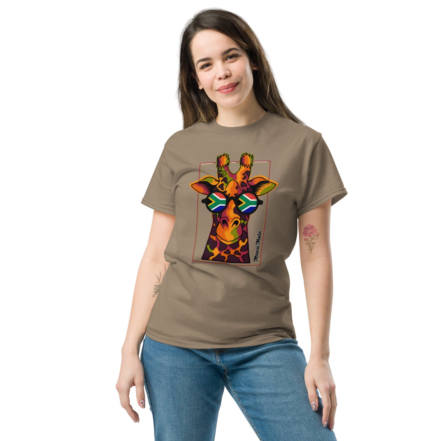 Mzansi Moda SA Giraffe Glasses Unisex classic tee