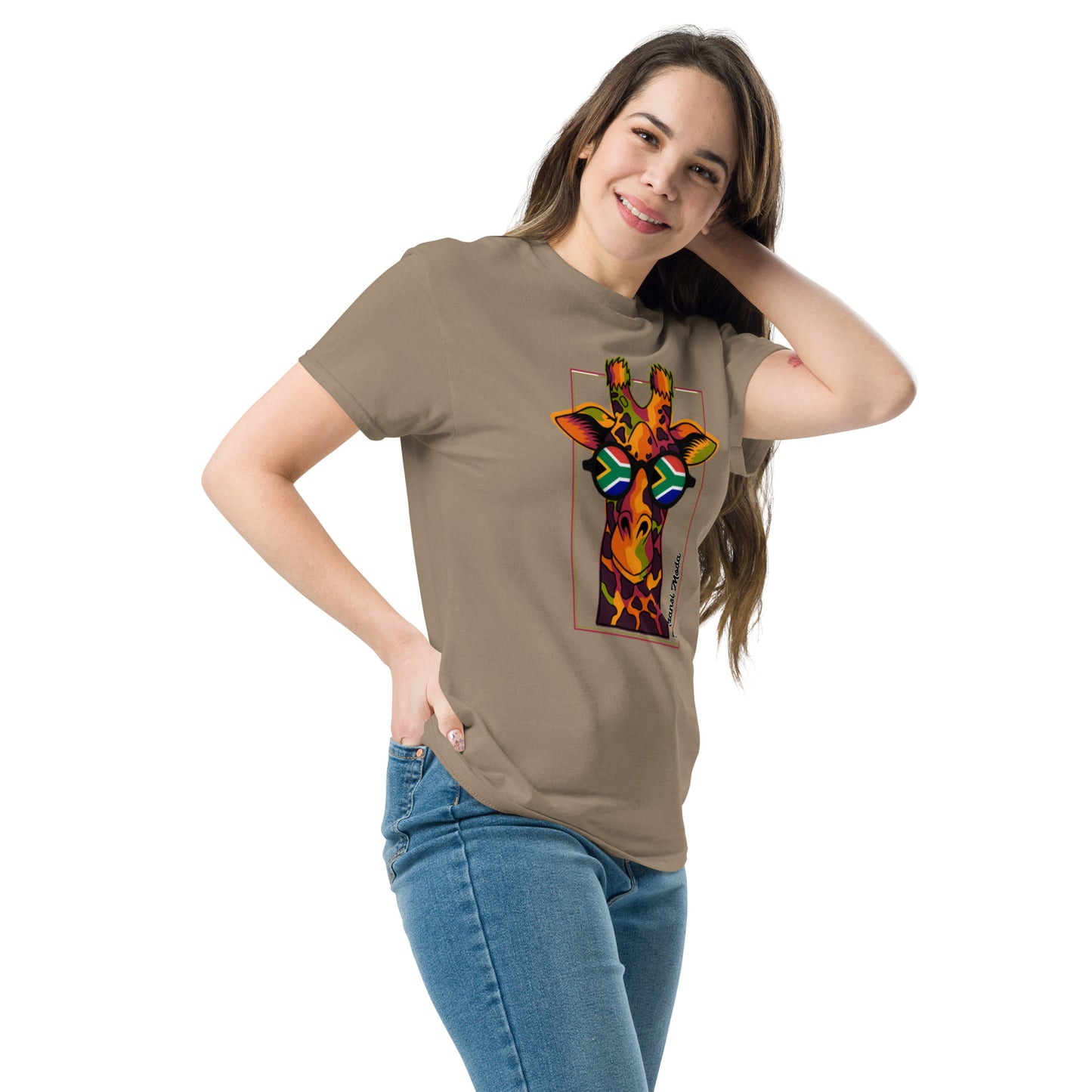Mzansi Moda SA Giraffe Glasses Unisex classic tee
