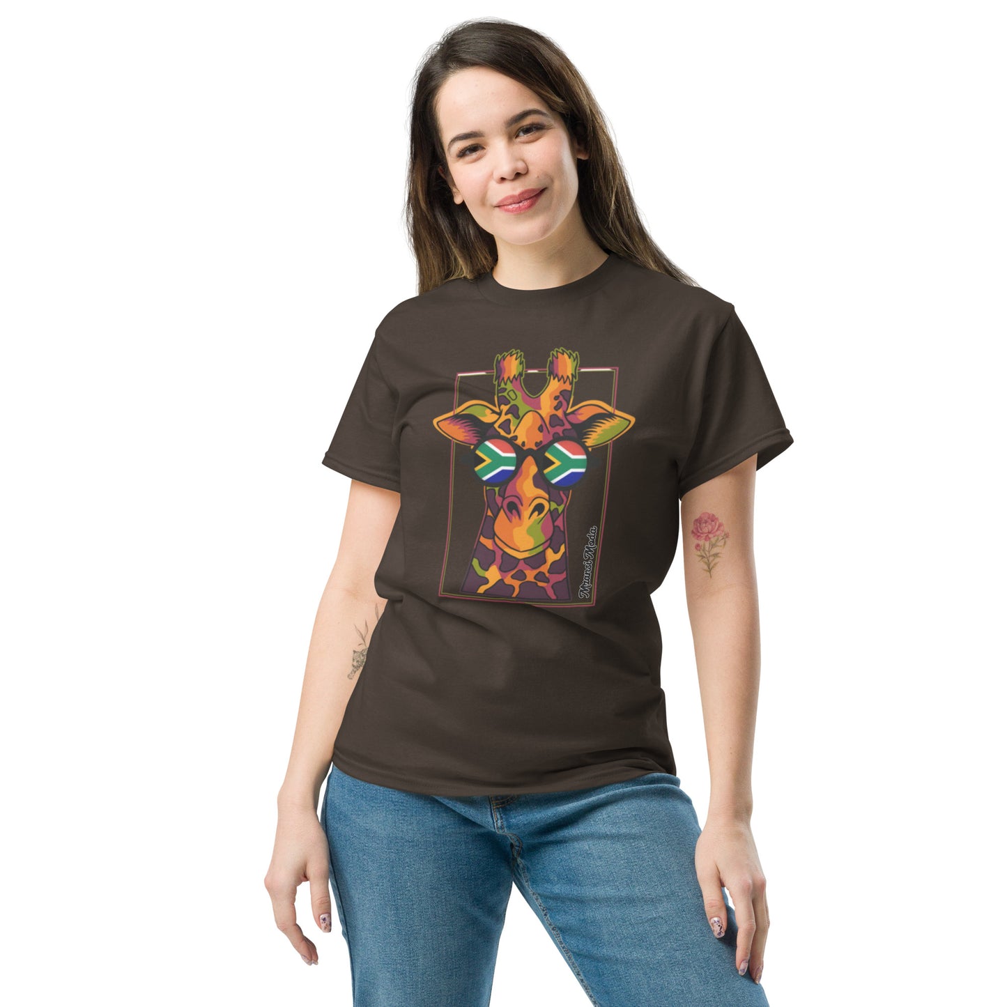 Mzansi Moda SA Giraffe Glasses Unisex classic tee