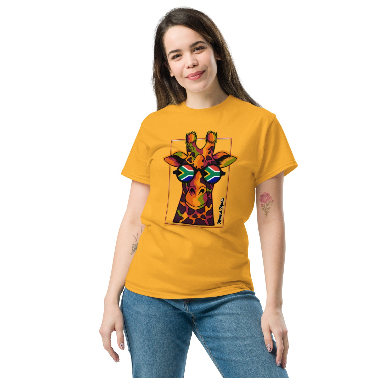 Mzansi Moda SA Giraffe Glasses Unisex classic tee