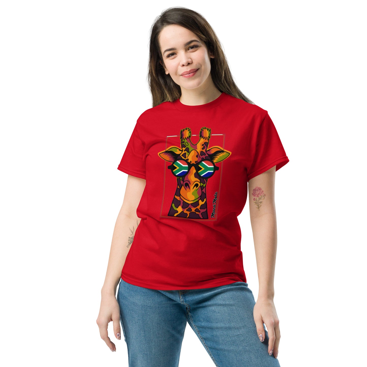 Mzansi Moda SA Giraffe Glasses Unisex classic tee