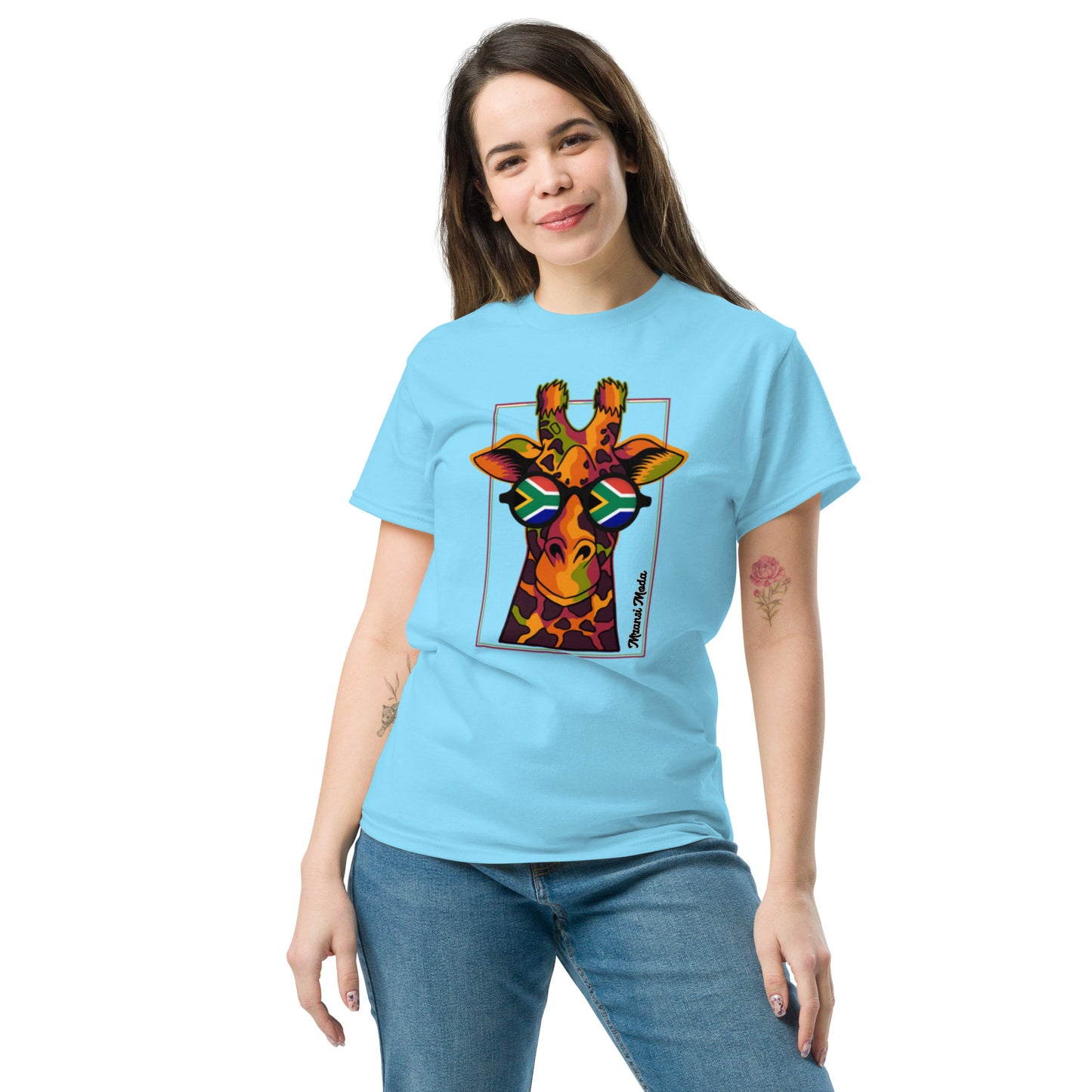 Mzansi Moda SA Giraffe Glasses Unisex classic tee