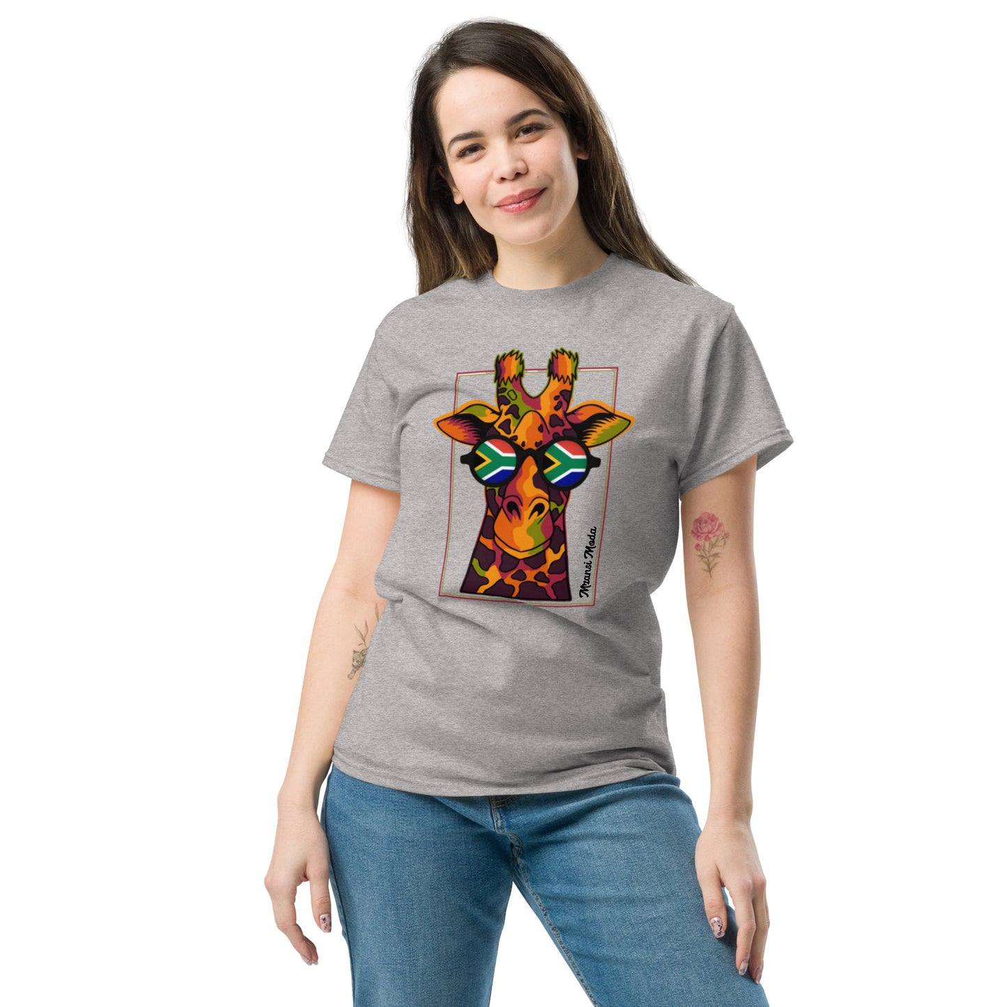 Mzansi Moda SA Giraffe Glasses Unisex classic tee